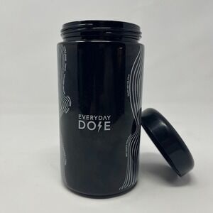 Everyday Dose Black Glass Supplement Container Jar With Lid Reusable Canister
